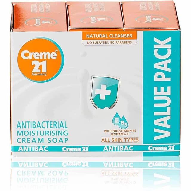 CREME 21 ANTIBACTERIAL MOISTURISING CREAM SOAP 3X125GR