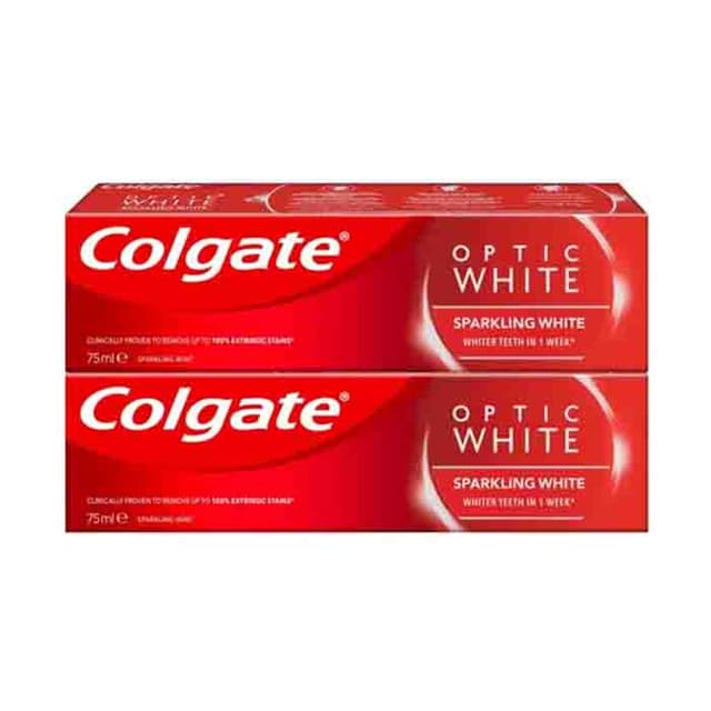 COLGATE OPTIC WHITE TWIN PACK 2X75ML