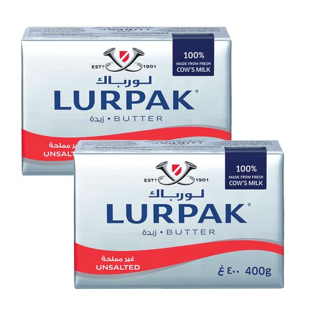 LURPAK BUTTER UNSLATED 2x400G