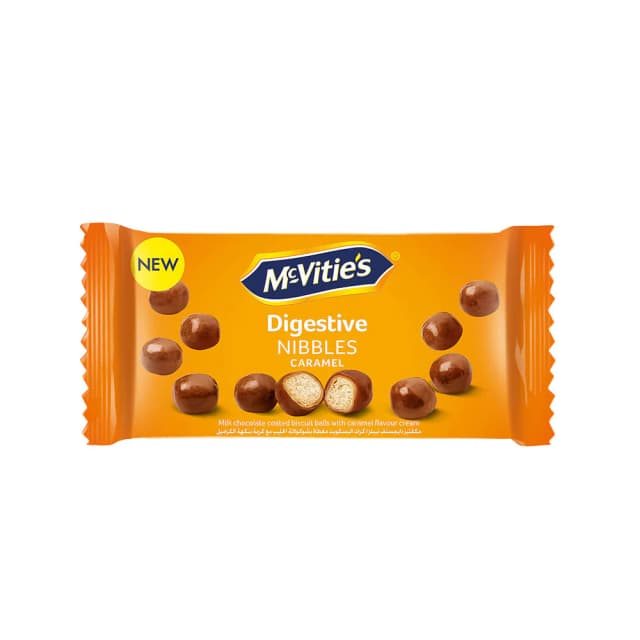 MCVITIES DIGESTIVE NIBBLES CARAMEL BALLS 37GM
