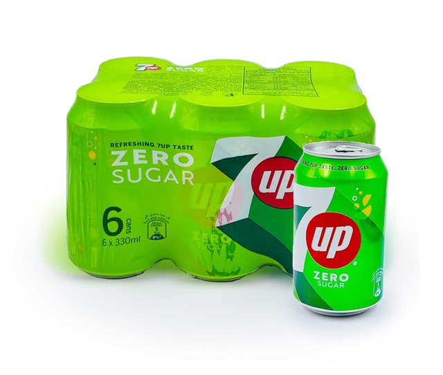 7UP SOFT DRINK ZERO SUGAR 6X330ML