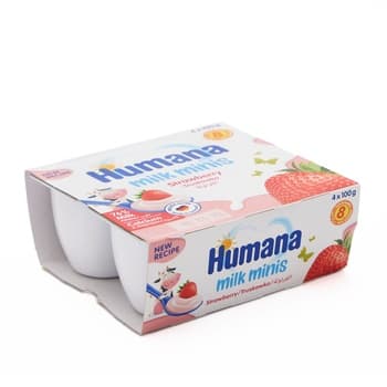 Humana Milk Pudding Strawberry 4X100g