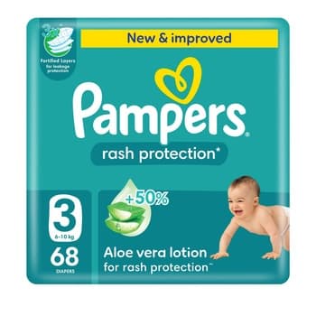 Pampers Rash Protection Taped Diapers Size 3 Mega Pack