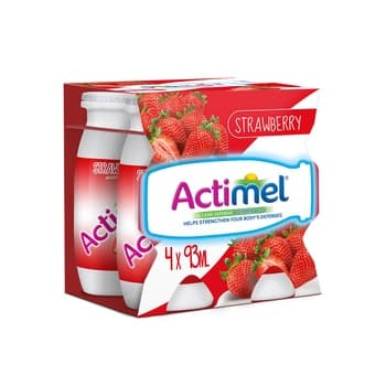 Actimel Strawberry Dairy Drink Multi Pack 4 X 93 ml