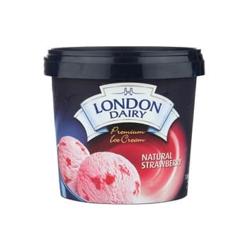 London Dairy Natural Strawberry Ice Cream 1ltr