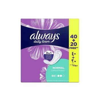 Always Daily Liners Comfort Protect Normal Pad 60 Count
