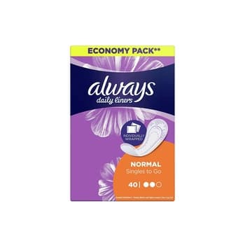 Always Daily Liners Comfort Protect مغلفة فرديا, 40 لاصقة