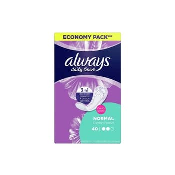 Always Daily Liners Comfort Protect With Fresh Scent Normal 40 Count