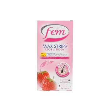 Fem Leg & Body Wax Strip Smooth Skin Strawberry 48s