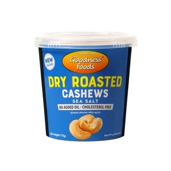 Goodness Food Dry Roasted Cashew Sea Salt Jar 175g