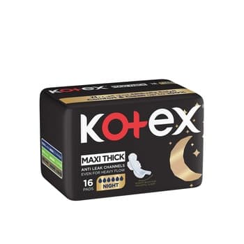 Kotex Maxi Protect Thick Pads Overnight Protection Sanitary Pads with Wings 16 Sanitary Pads