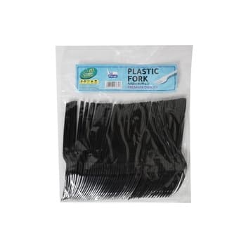 Samar Premium Plastic Fork Blk 50S