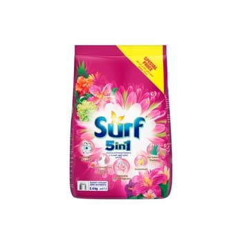 Surf 5 In 1 Jasmine And Fresh Flowers Semi Automatic Laundry Powder Soap 2.4kg