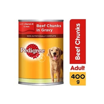 Pedigree Beef Chunks in Gravy Wet Dog Food Can 400g