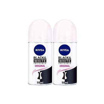 Nivea Deo Roll On Black & White Female 2X50ml