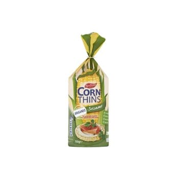 Real Foods Organic Sesame Corn Thins 150g