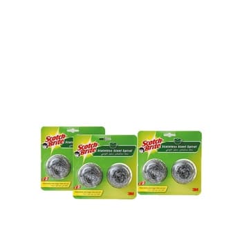 Scotch Brite Metallic Spiral Ball Blister Pack Of 3