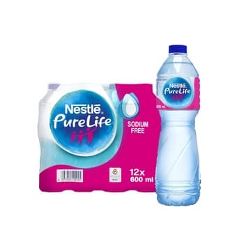 Nestle Pure Life Bottled Water 600ml Pack Of 12