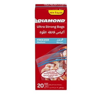 Diamond Freezer Zipper Medium Clear 20 Bags