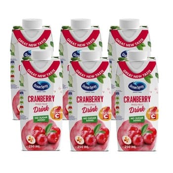 Ocean Spray Cranberry No Sugar Added 250ml Pack Of 6
