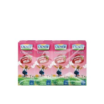 Lacnor Essentials Strawberry Flavoured Milk 8X180ml