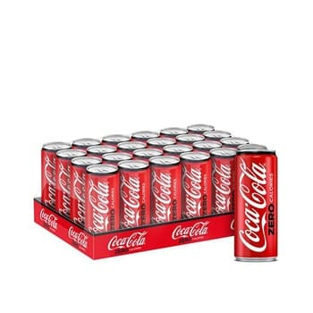 COCA-COLA Zero Calories Carbonated Soft Drink Can 24x330ml