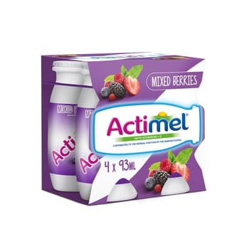 Actimel Mixed Berries Skimmed Dairy Drink 4x93ml