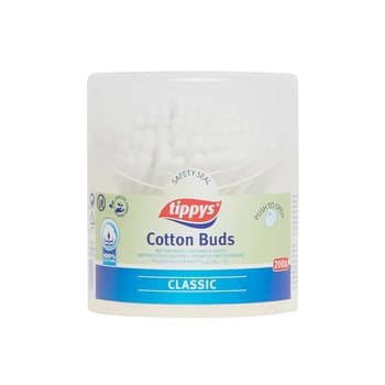 Tippys Cotton Ear Buds Rounded Box 200 Paper Sticks