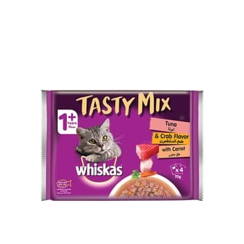 Whiskas Tasty Mix Tuna And Crab Flavour 4X70g