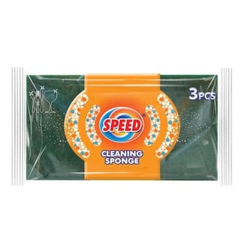 Speed Fiber Abrasive Cleaning Green Sponge 3pcs