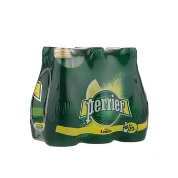 Perrier Natural Sparkling Mineral Water Lime Glass Bottle 6X200 ml
