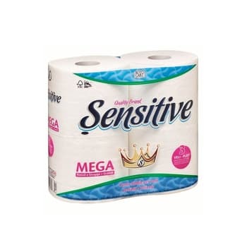 Sensitive Toilet Paper Mega Roll 3 Plies 4 Rollsl