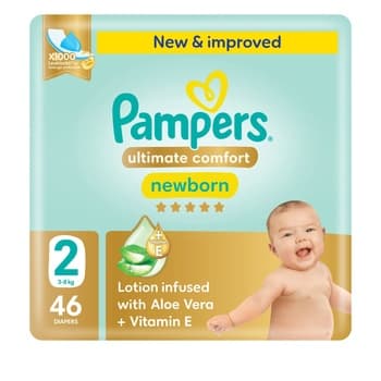 Pampers Ultimate Comfort Taped Diapers Size 2 3-8kg 46 Count