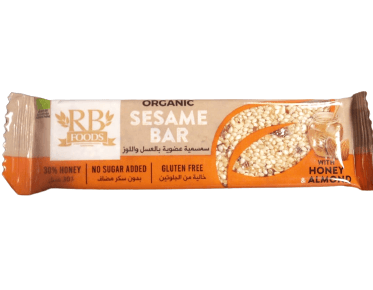 RB Foods Organic Sesame Bar w/ Honey & Almond Gf 30g