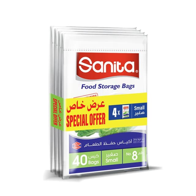 Sanita Food Storage Bags, No.8, 4 Pieces
