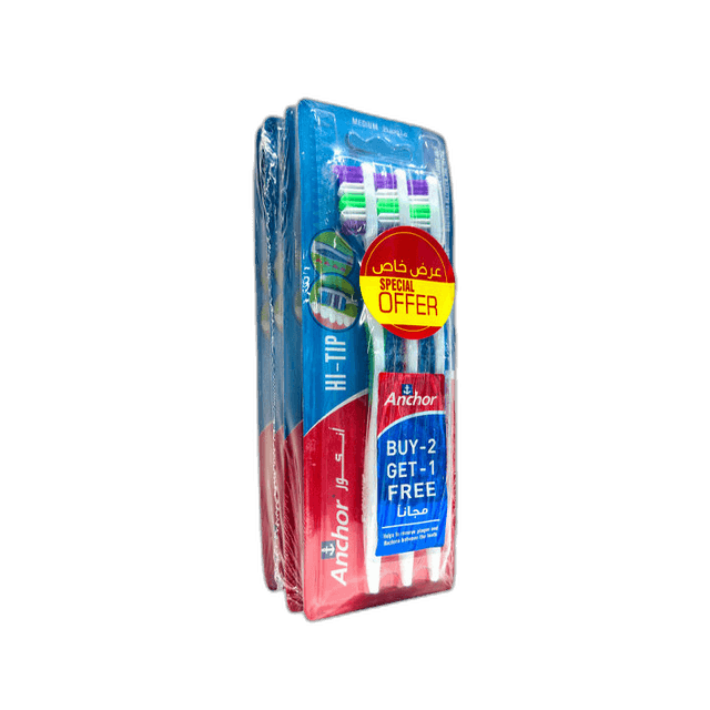 Anchor Tooth Brush Hi-Tip 2 + 1 Pack*4 Pack