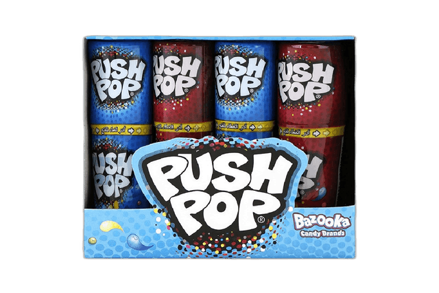 Bazooka Push Pop Blue Raspberry Cola Candy 15 g