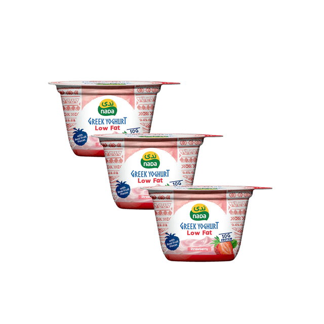 Nada Greek Strawberry Low Fat Yoghurt 3 x 160 g