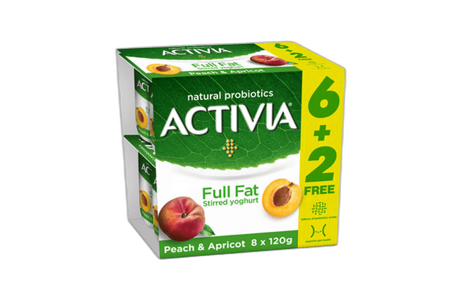 Activia Fruit Yoghurt Peach Apricot 8 x 120 g