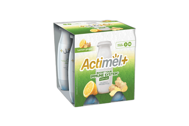 Actimel Drink Yoghurt Royal Lemon Ginger 4 x 93 ml