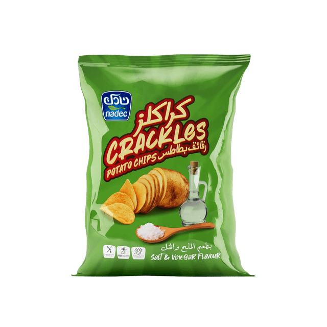 Nadec Crackles Potato Chips Salt & Vinegar 155 g