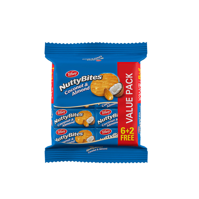-33%Best SellerTiffany Nutty Bites Coconut & Almnd 8 x 72 g