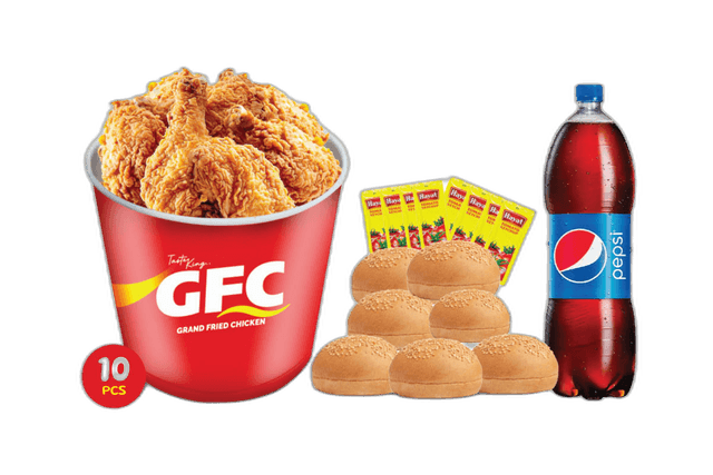 Broasted 10 pcs Combo WT 6bun 8 Ketchup 1pepsi 1.25M