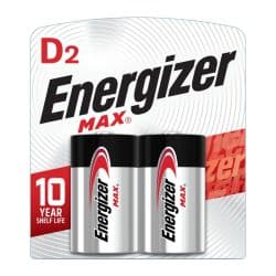 Energizer MAX D Alkaline Batteries Pack of 2