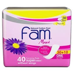 Fam Natural Cotton Feel Super Sanitary Pads Without Wings