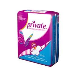 Private Natural Cotton Feel Super Feminine Pads With Wings
