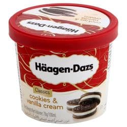 Haagen-Dazs Cookies & Vanilla Cream Ice Cream