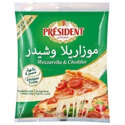 Mozzarella & Cheddar Cheese 200G | Brand: President