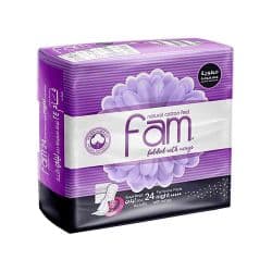 Fam Natural Cotton Feel Folded With Wings Night Feminine Pads