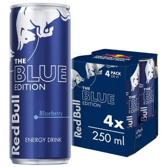 Red Bull Energy Drink Blue Edition Blueberry 250ml (4 Pack)